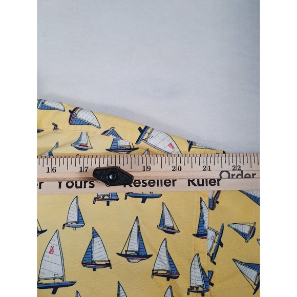 Nautica Men's  Button-Up Short-Sleeved Shirt 100% Cotton Yellow XXL - Picture 5 of 6